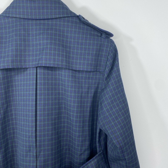 Sandro Blue Rosale Windowpane Check Woven Coat Sz 6 - Picture 9 of 16